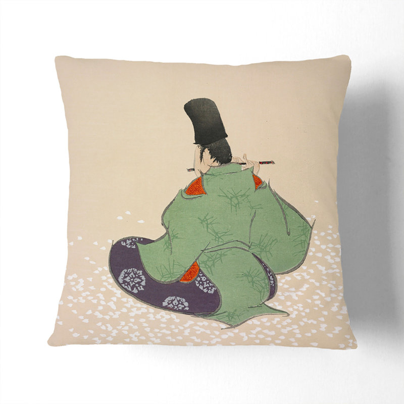 Flute Player Scatter Cushion, 40cm H x 40cm W x 15cm D