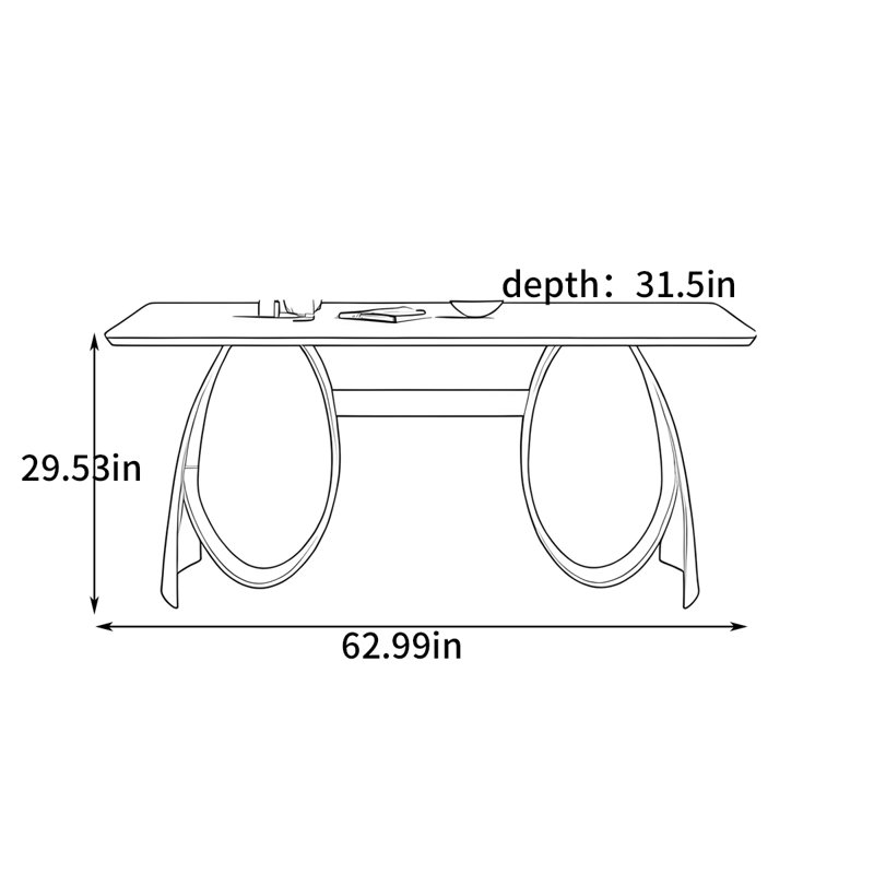 French-style small-sized dining table, 29.53"H x 62.99"L x 31.5"W
