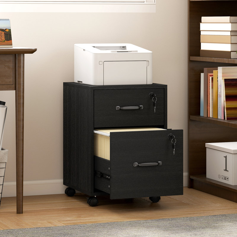 40cm Wide 2 -Drawer File Cabinet, Black
