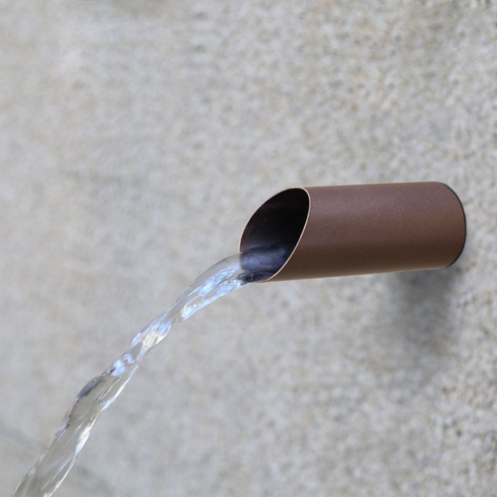 Outdoor Stainless Steel Waterfall Fountain, Brown