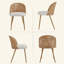 Table à manger ronde en bois + 2 chaises en osier de style médiéval bohémien avec coussins en éponge doux-1479071971