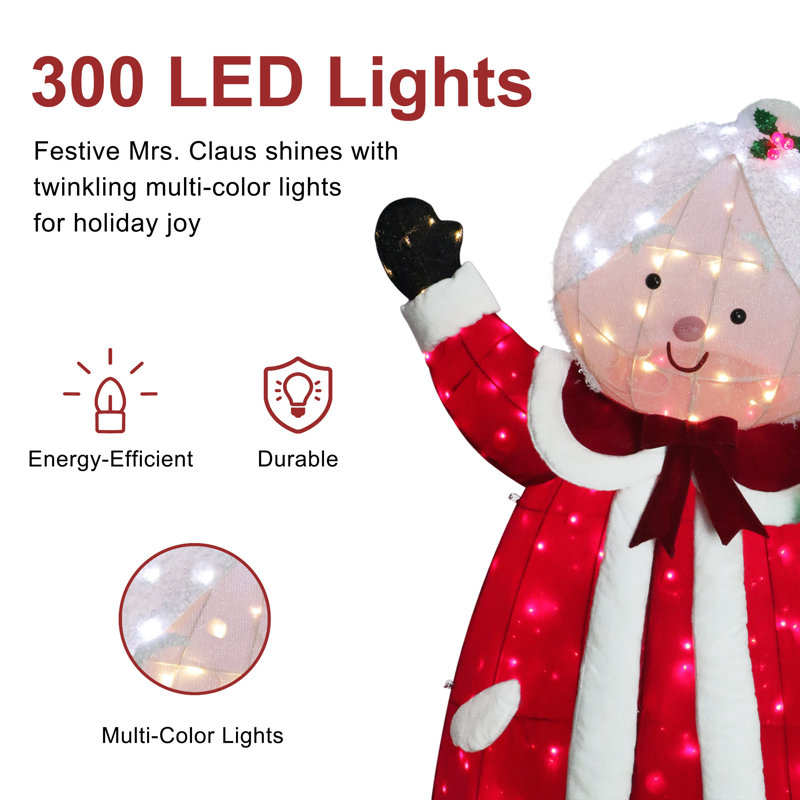 Grande décoration de Noël pour l'extérieur 6 pi avec 300 lumières DEL multicolores