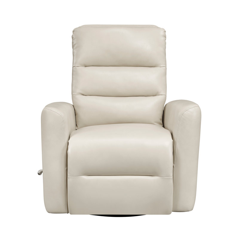 Fauteuil inclinable et oscillant beige en similicuir, Beige