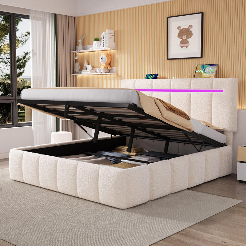 Upholstered Ottoman Storage Bed, King