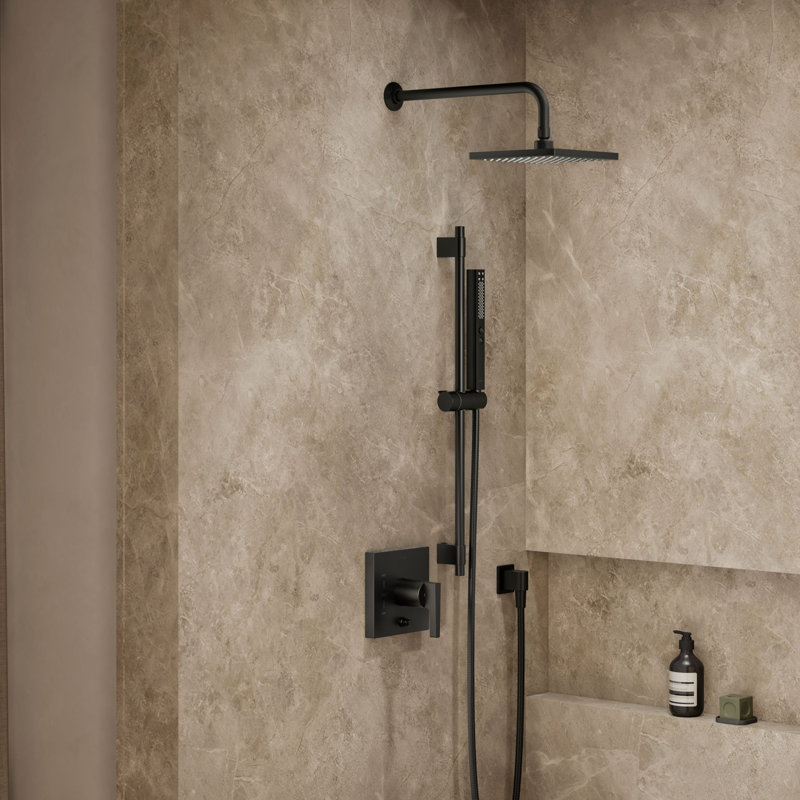 Honesty Rite-Temp Showering Kit 2.5 GPM, Matte Black