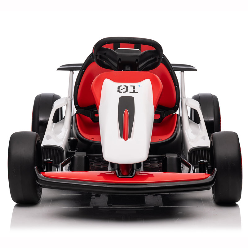 24V 2WD Ride On Race Car for Kids,  Drift Kart Car W/ 10Ah Large Battery for Ages 6+, Red