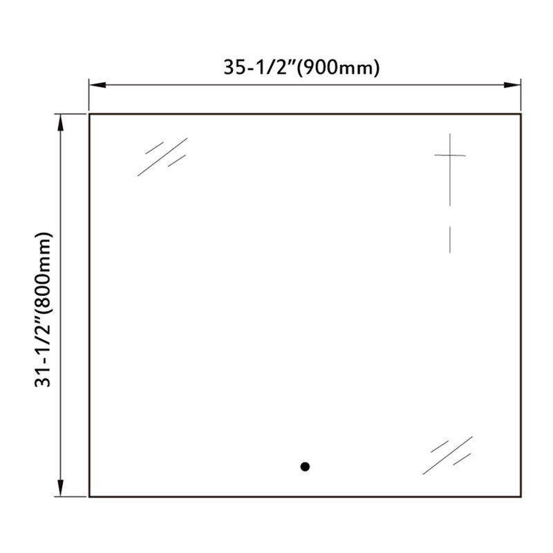 Devinn Flat Wall Mirror, 31" H x 36" W