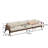137.8"White Polyester Solid-Wood Frame Sofa