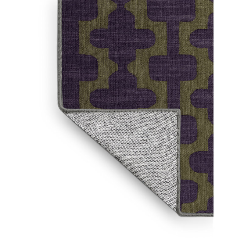 Tapis mauve lavable à la machine, Rectangulaire 3 pi x 5 pi