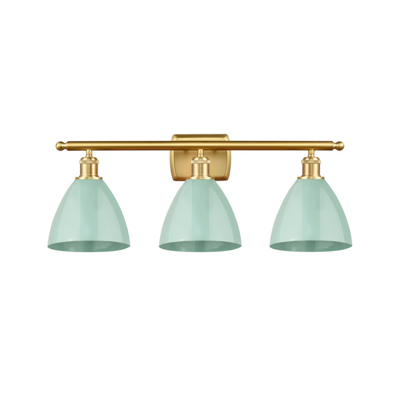 Éclairage pour meuble-lavabo à intensité variable 3 lumières Amylee, Écume de mer, Or satiné