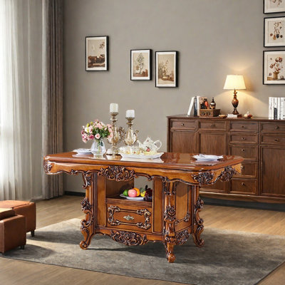 Retro High-end Carved Storage Dining Table