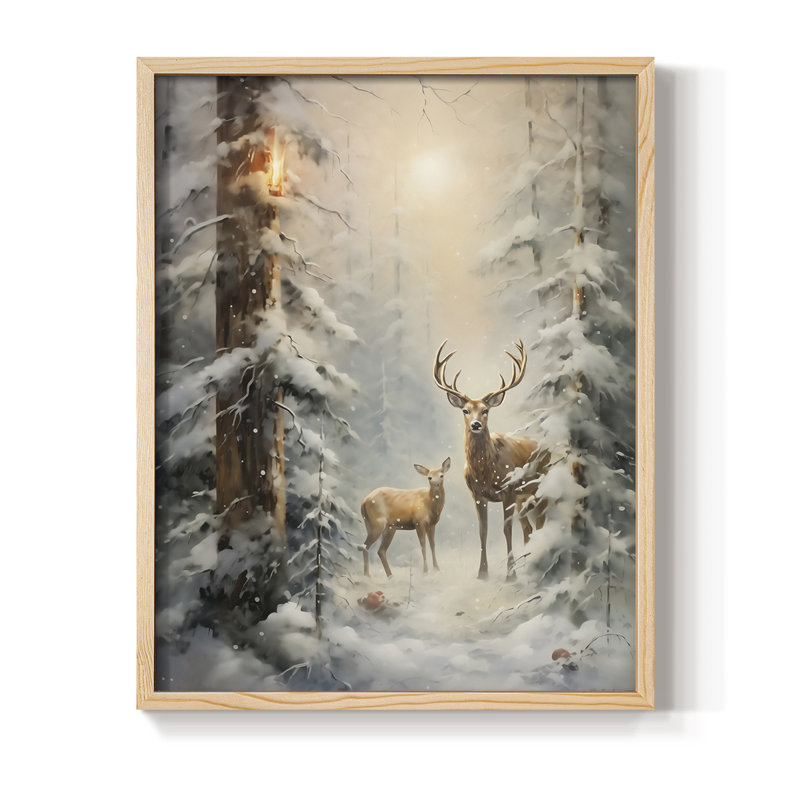 Christmas Holiday Art DCXCI Framed Print - Solid Wood, Natural, 15" H x 12" W