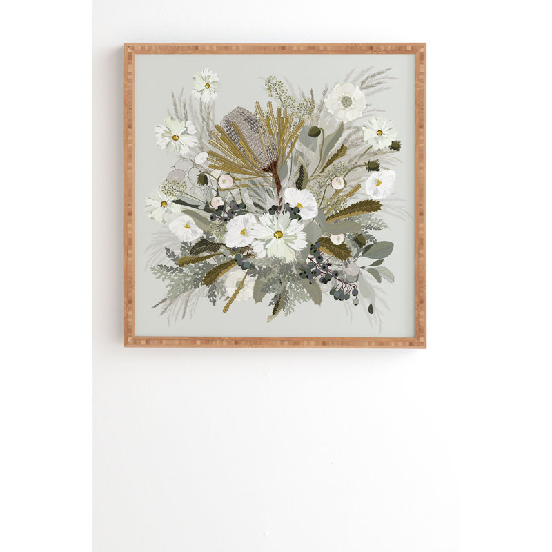 Perle par Iveta Abolina - Reproduction d'art graphique sur bois encadrée, H 12 po x l 12 po x P 2 po, Pas de tapis