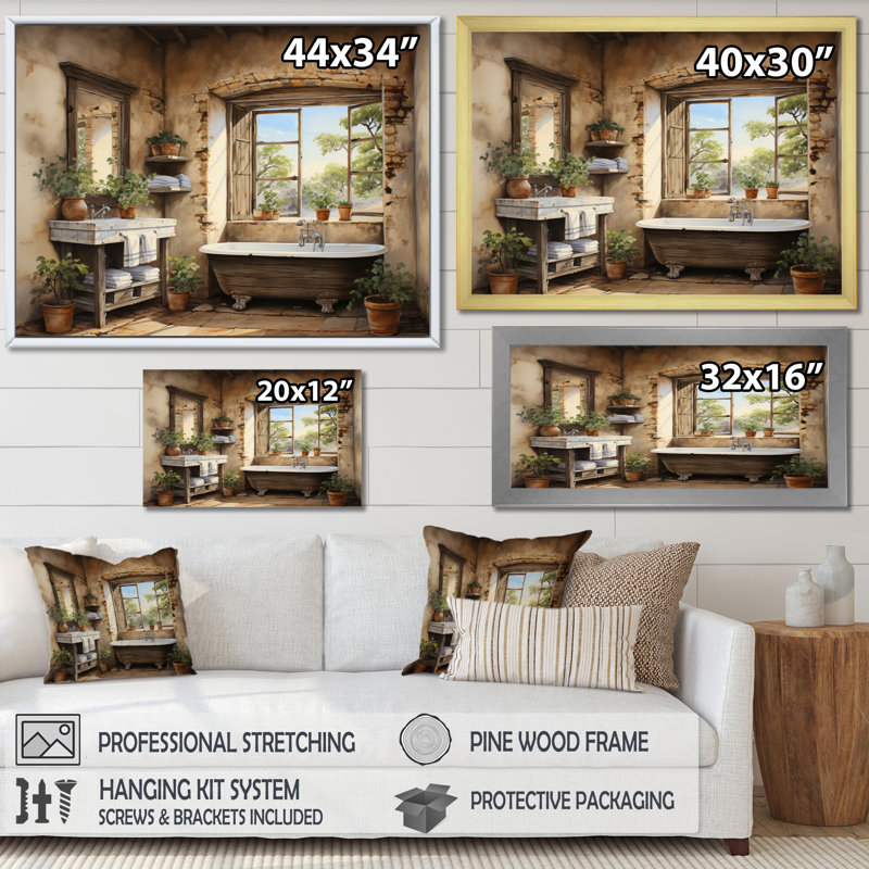 Chakera Laundry Rustic Vibe II, H 24 po x l 32 po x P 1 po, Cadre naturel flottant
