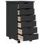 Commode à 6 tiroirs avec roues Jennarae Moss, bois de pin massif-1644530996