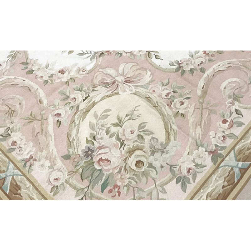 Aubusson Hand Knotted Wool Oriental Area Rug