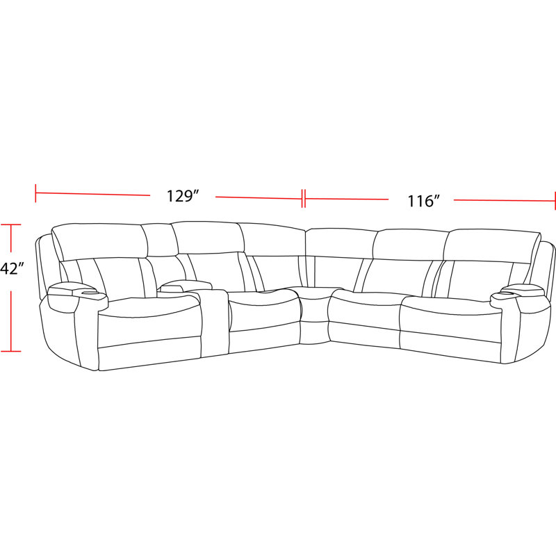Julio 6 Piece Modular Power Reclining Sectional with Power Adjustable Headrests, Lucky Fawn
