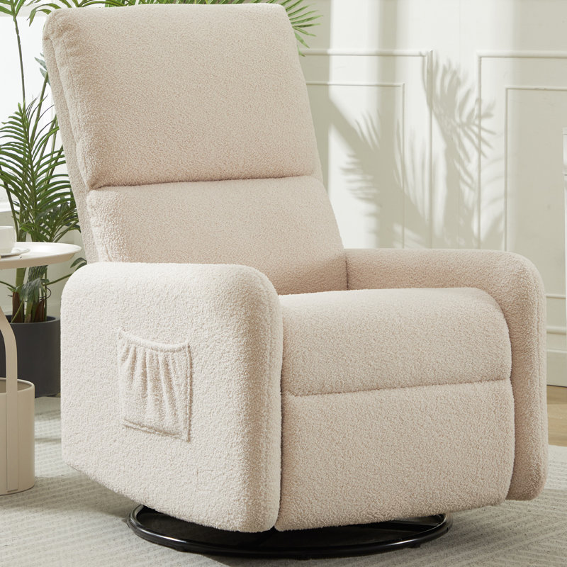 360°Swivel Chair, Rocking Chair with Side Pockets, Deep Cushioned Seat, Rocker Chair with Steel Structure Base,  Swivel Chairs for Living Room, Bedroom