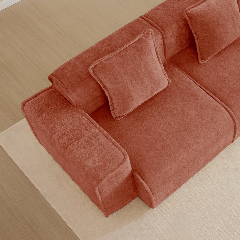 Harrison Ottoman Velvet-Red