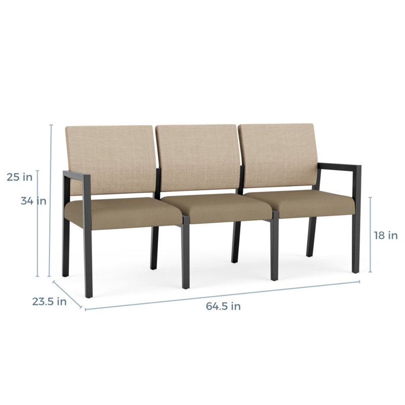 Siège en tandem 3 places Brooklyn, Chambray calcaire / Patriot Plus taupe, Noir