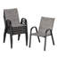 Chaises de salle à manger empilables de patio, ensemble moderne de Textilene en métal pour le patio