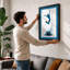 Leap Into Blue Modern - Framed Print-384748554-384748555