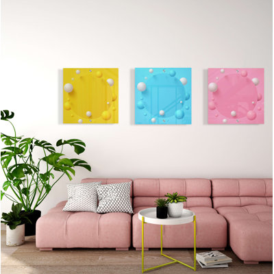 Ensemble de 3 décorations murales sphériques