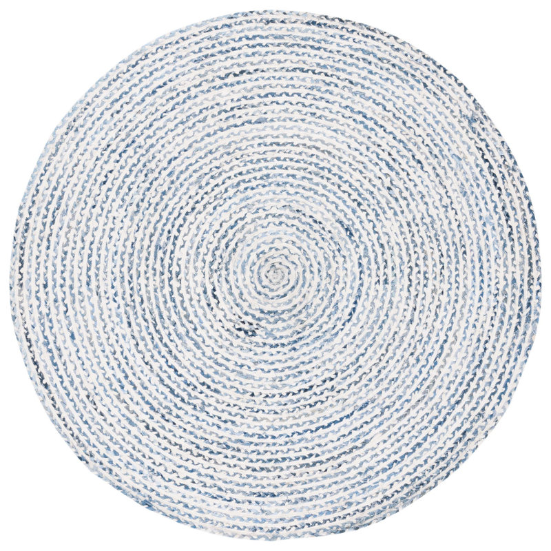 Braided Handmade Cotton Rug, Round 6'