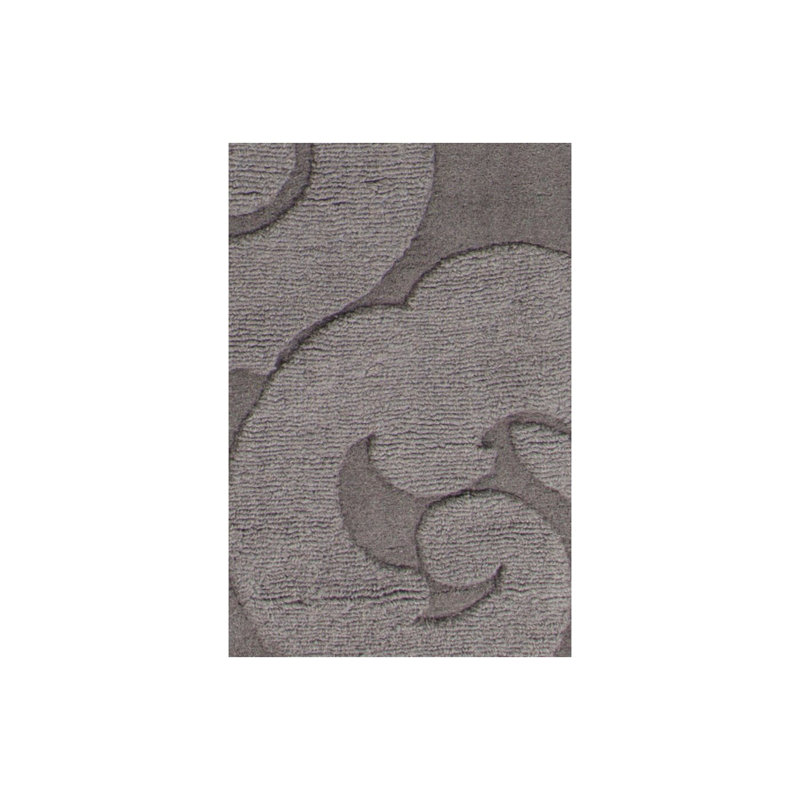 Tapis gris anthracite en laine touffeté à la main Griagal, Rond 8 pi