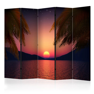 Ghent 225cm W x 172cm H 5 - Panel Solid Wood Folding Room Divider