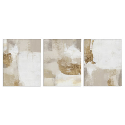 «Stupell Industries Beige Modern Abstraction», ensemble de 3 toiles murales par Ros Ruseva