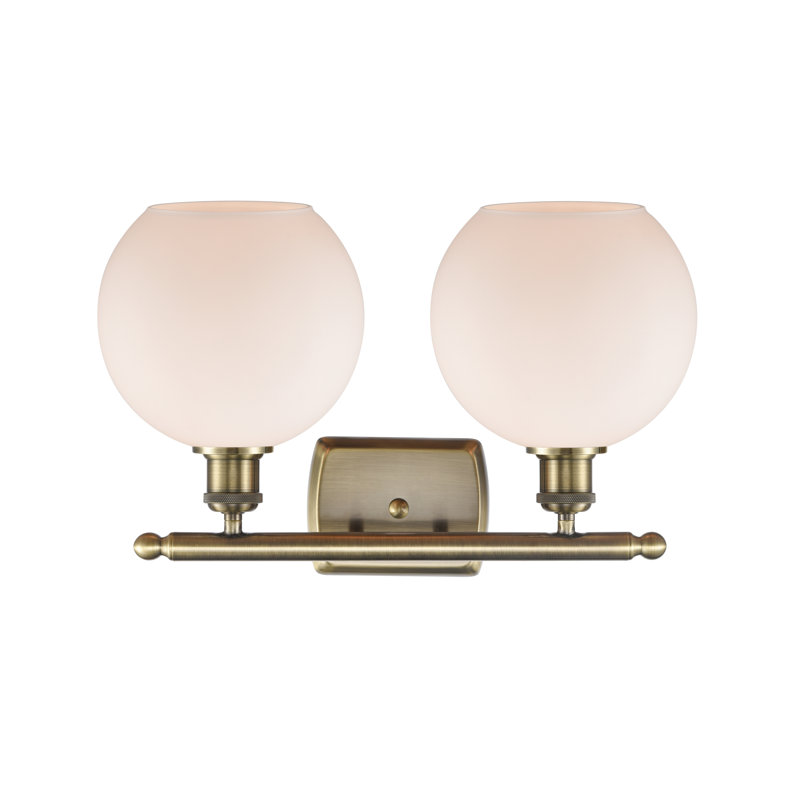 Almatine 2 - Light Vanity Light, Antique Brass, Matte White, Incandescent