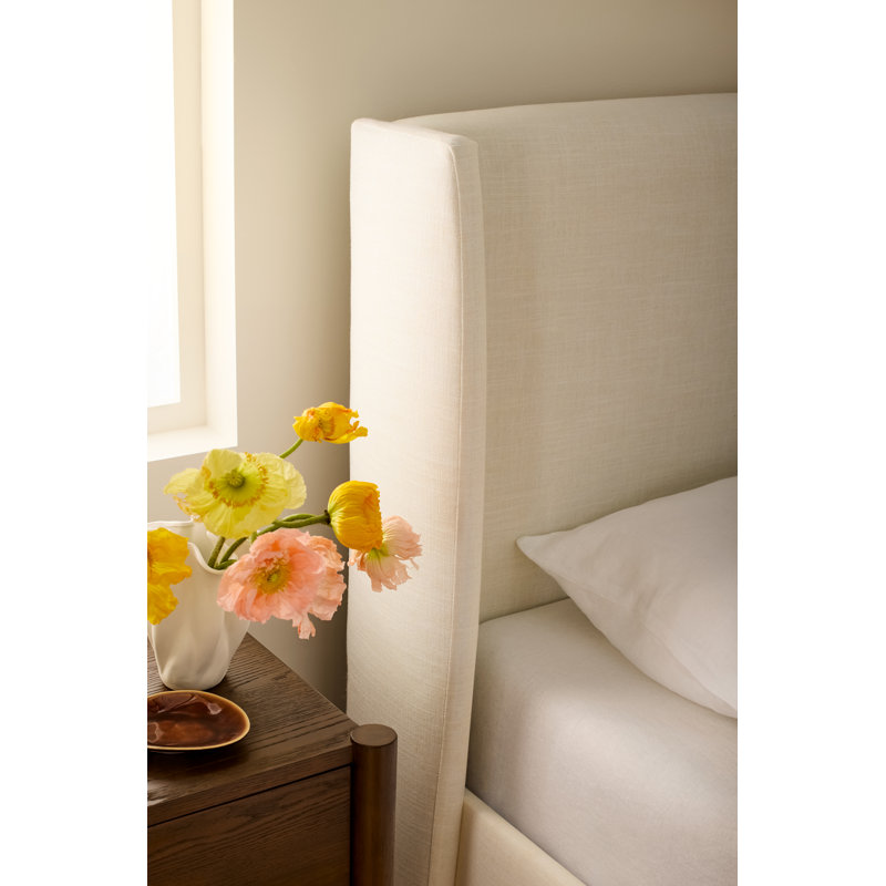 Tilly Upholstered Low Profile Platform Bed, Queen, Classic Buff Boucle
