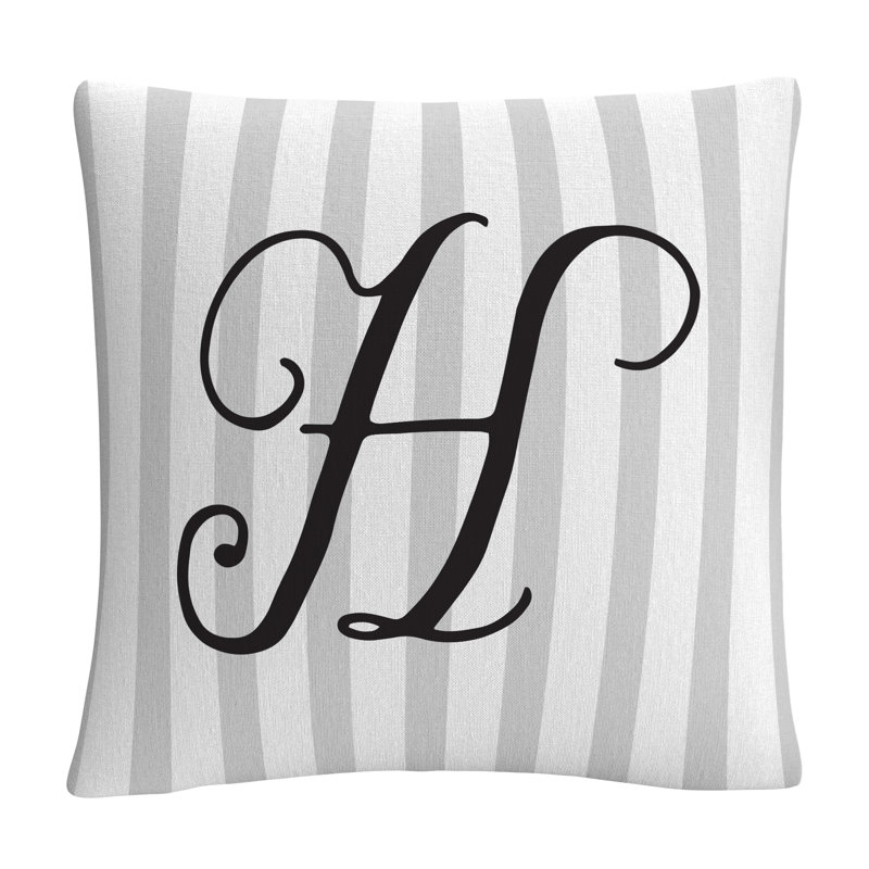 ABC Striped Throw Pillow, H