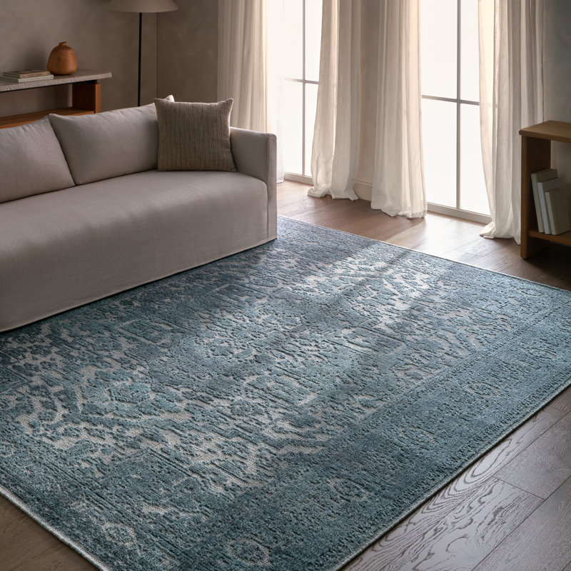 Jaipur Living Pranhita APS03 Handknot Medallion Blue Area Rug (6'X9'), Rectangle 9' x 12'