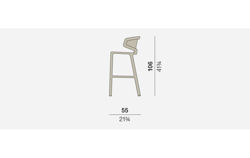 Seashell Outdoor Bar Stool, Ash