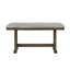 Banc de salle à manger à hauteur de comptoir Omal, bois brun-kaki, tissu gris, 48 pouces-122992954