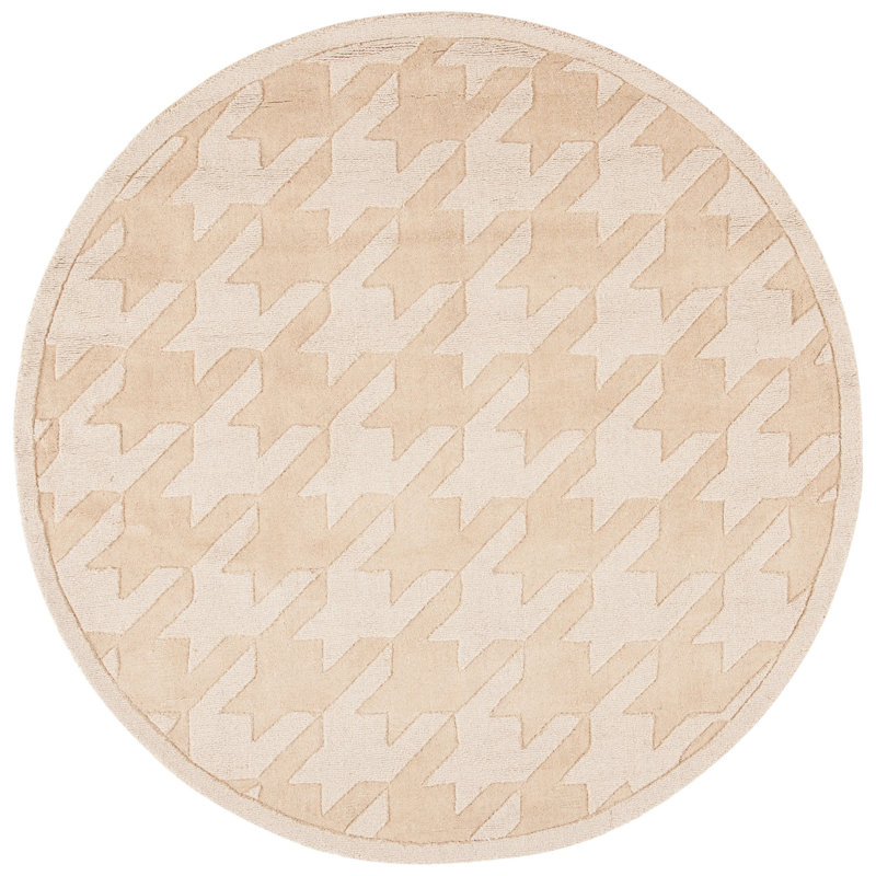 Impressions Hand Loomed Wool Abstract Rug, Round 5'