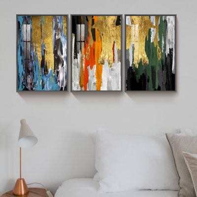 «Sylas Abstract Artwork», ensemble de 3 reproductions de photos sur toile