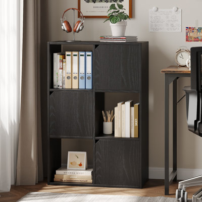Bibliothèque de rangement 6 cubes avec porte d'armoire