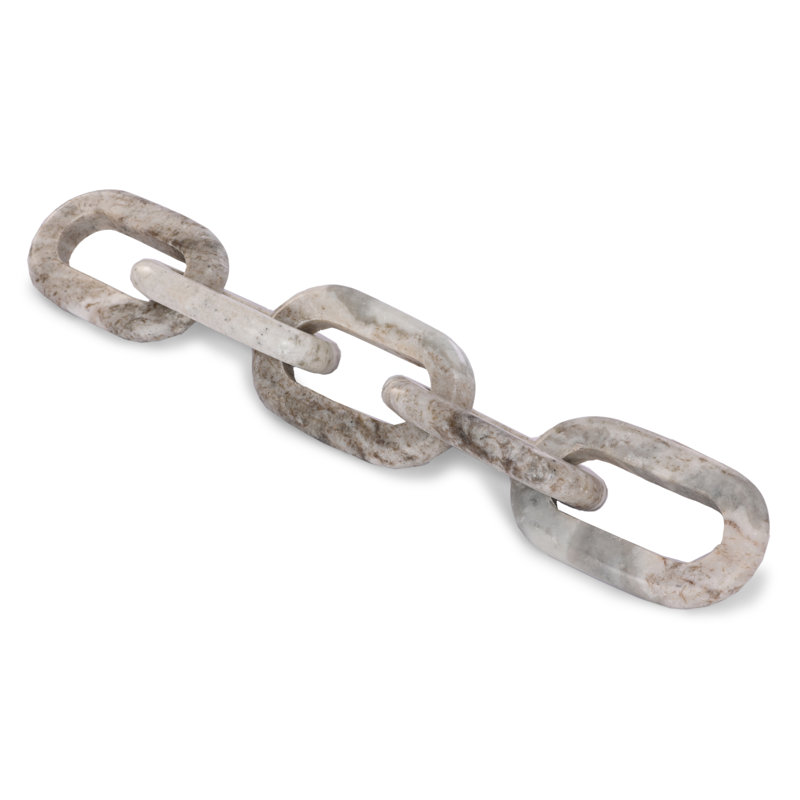 Sagebrook Home 22X4 5-Link Marble Chain, Gray/Ivory