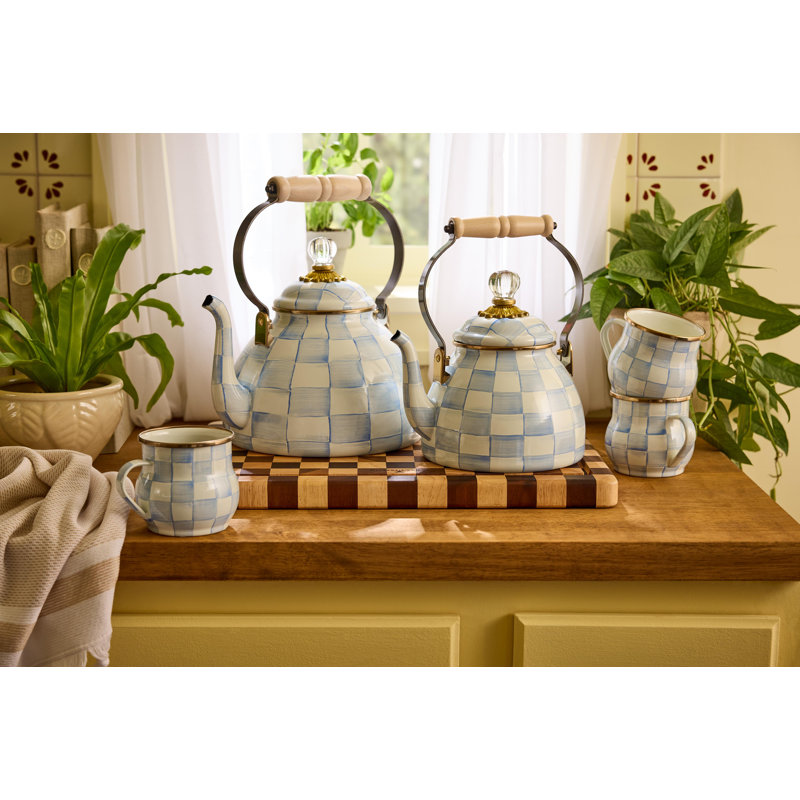 Sky Check Tea Kettle, 2 quarts