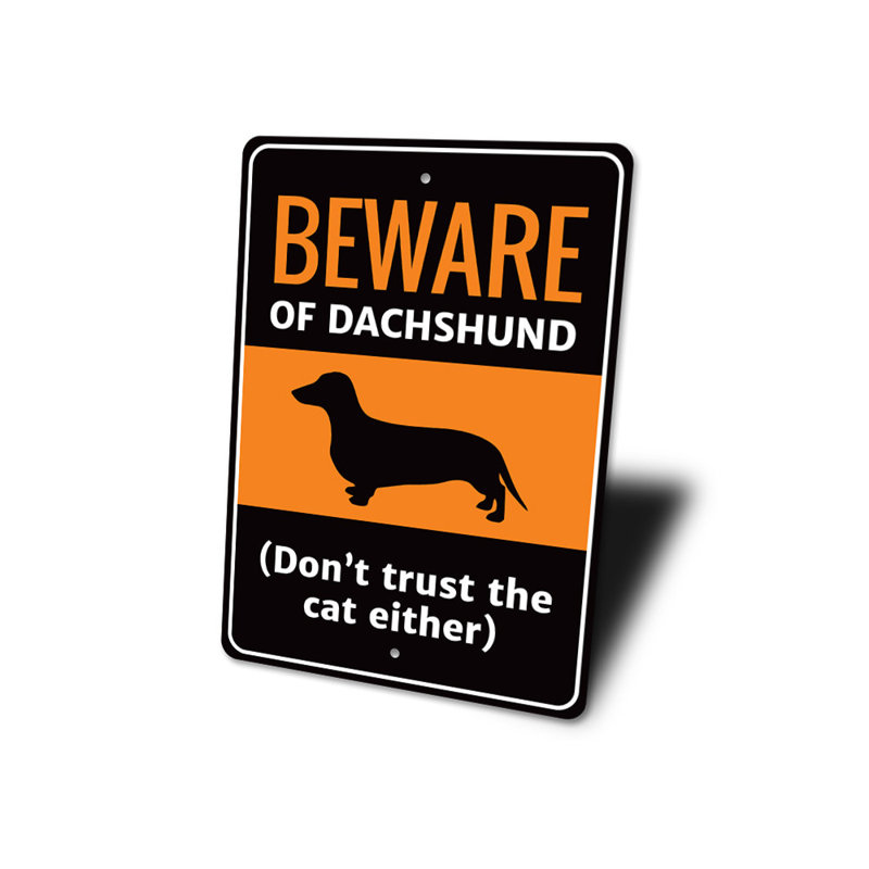 Dachshund Sign, 10" H x 14" W x 0.04" D