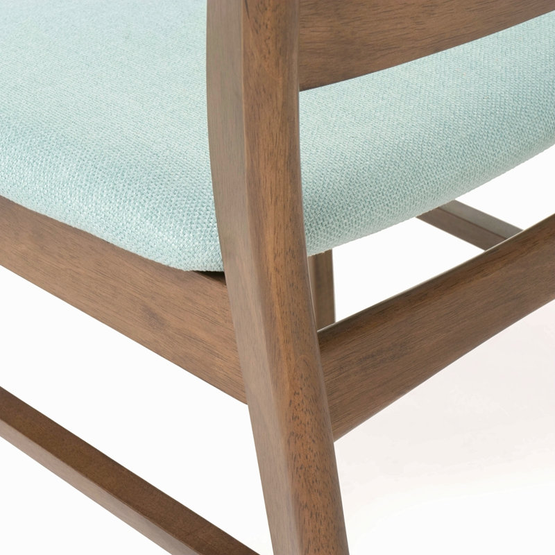 Ensemble de 2 chaises de salle à manger - siège rembourré, pieds en bois d'hévéa, Brun