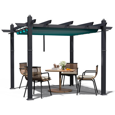 Pergola d'extérieur en aluminium avec abat-jour rétractable