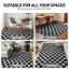Tapis à poils longs à motif de blocs - gris foncé anthracite - velours moyen, durable et facile à entretenir-1437091756