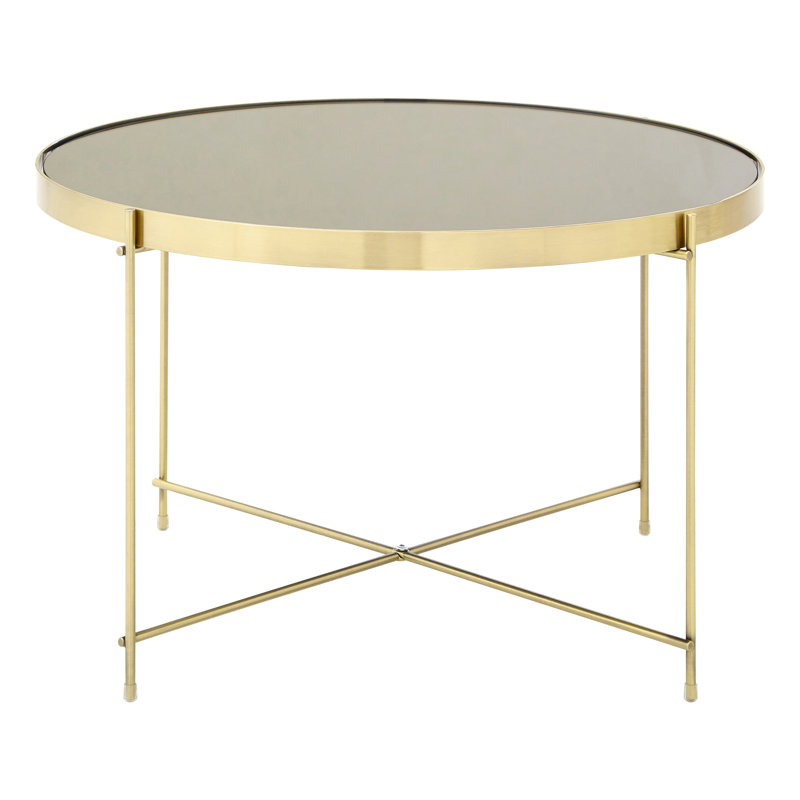 Ladson End Table, Black Mirrored, Bronze
