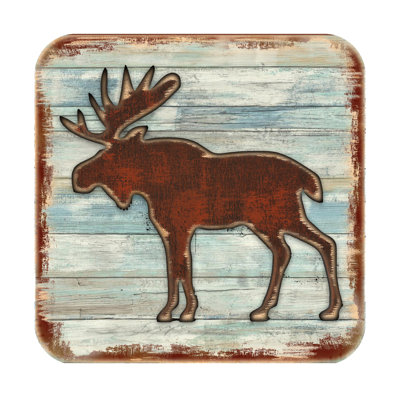 Wood Square 4 Piece Coaster Set