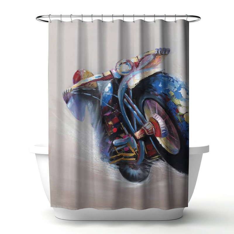 Shower Curtain TR9 – Polyester Shower Curtain, Dye Sublimation Print, 71" W × 74" L