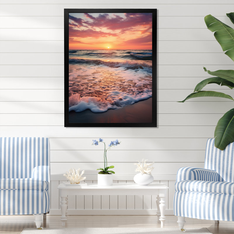 Brooklyn Beach, Golden Sands xiv sur toile, H 40 po x l 30 po x P 1,5 po, Cadre photo noir